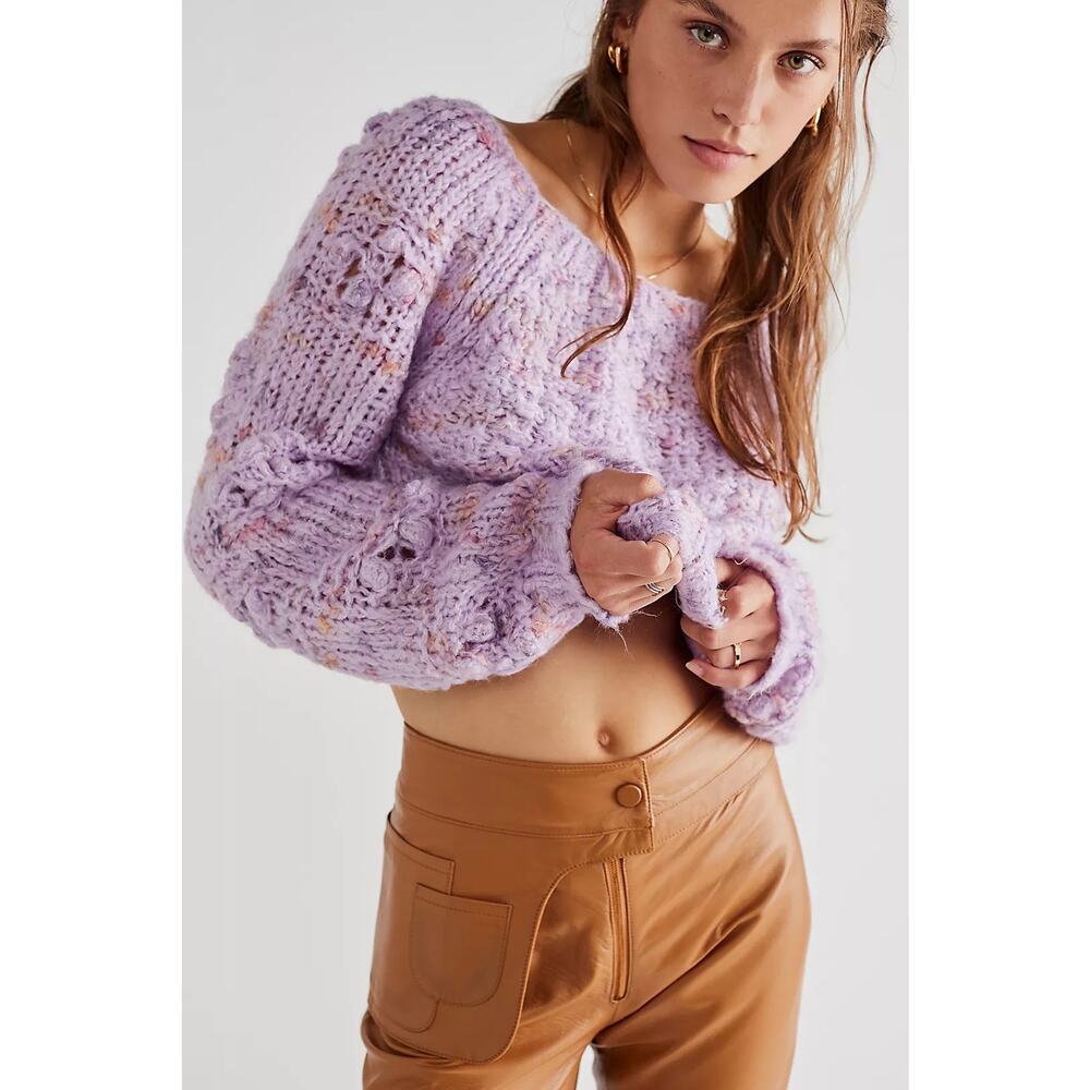 Free People NWT Purple Knit Sweater